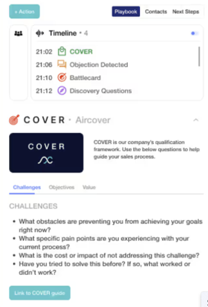 Cover methodology inside aircover